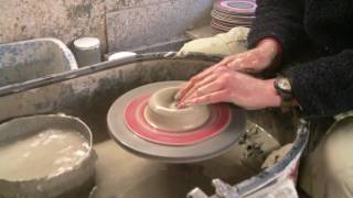 Making throwing a few different simple clay pottery ash trays  plates  dishes  on the wheel [upl. by Zamir]