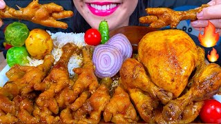 ASMR SPICY CHICKEN FEET CURRY WHOLE CHICKEN CURRY EGG CURRY RICE MASSIVE Eating Sounds [upl. by Voccola]