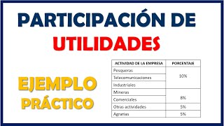 PARTICIPACION DE UTILIDADES  CÁLCULO Y ASIENTO CONTABLE [upl. by Sdlonyer167]