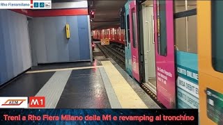 Treni alla fermata di Rho Fiera Milano della 🔴 M1  revamping al tronchino [upl. by Ydisac389]