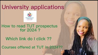 TUT prospectus  Courses offered at TUT in 2024  University applications [upl. by Honorine]