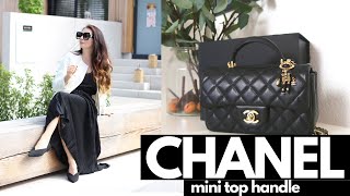 CHANEL MINI TOP HANDLE BAG  Chanel Bag Review [upl. by Ailemac248]