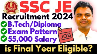 SSC JE Notification 2024 BTech Diploma Govt Jobs Latest Govt Job Vacancy Recruitment 2024 [upl. by Millicent855]