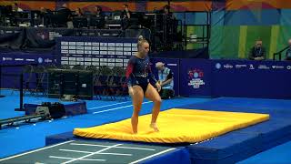 KEALY Megan GBRW2023 Trampoline WorldsQualificationTumblingR1 [upl. by Enitsej]