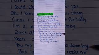 MILLION DOLLAR BABY  Tommy Richman  handwritten lyrics milliondollarbaby lyrics shorts [upl. by Yenittirb]