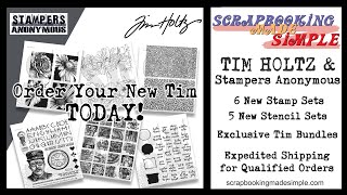 April Launch of New Tim Holtz Stamps Stencils and More from Stampers Anonymous Exclusive Bundles [upl. by Syxela]