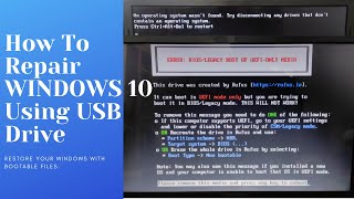 How To Repair Windows 10  Fix UEFI Error with USB Bootable  Old Laptop Windows 10 Startup Problem [upl. by Teilo]