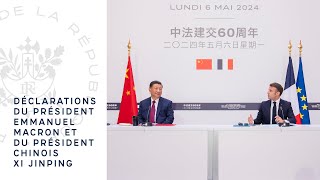 Déclarations du Président Emmanuel Macron et du Président chinois XI Jinping [upl. by Marcellus551]