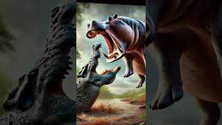 Crocodylus niloticus VS Hippopotamus amphibius [upl. by Dhaf]