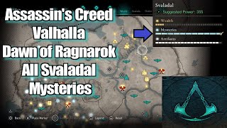 Assassins Creed Valhalla Dawn of Ragnarok Svaladal Mysteries Guide [upl. by Ahselrac284]