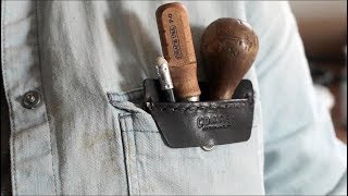 Making A Leather Pocket Protector [upl. by Deth]