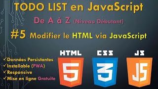 523 Coder une Todo List en Javascript De A à Z Pour Débutant 2020 innerHTML  textContent [upl. by Jari]