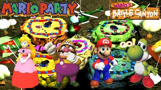 Mario Party 1  Peach vs Wario vs Mario vs Yoshi  Warios Battle Canyon [upl. by Winifred698]