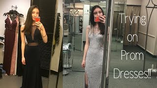 TRYING ON PROM DRESSES FOR SENIOR BALL D Macys Davids Bridal [upl. by Pelligrini665]