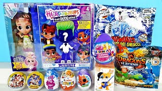 СЮРПРИЗ MIX Hairdorables HairDUDEables Драконы Мимимишки Natoons Unboxing Kinder Surprise [upl. by Kepner]