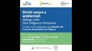 Diritti umani e ambientali dialogo sulla Due Diligence d’impresa [upl. by Panthea]