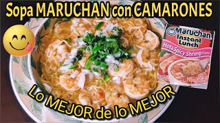 Sopa MARUCHAN con CAMARONES🍤 frescossimplemente deliciosa😋 [upl. by Buke]