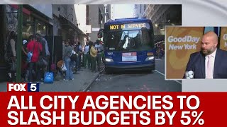 NYC migrant crisis All city agencies to slash budgets by 5 [upl. by Yerak]