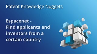 Espacenet – Find applicants or inventors from a certain country [upl. by Smailliw]