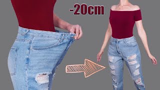 Sewing tips how to downsize jeans in the waist quickly and simply [upl. by Odnavres]