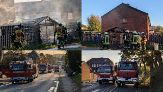 HückelhovenRatheim Schuppenbrand drohte auf Wohnhaus überzugreifen [upl. by Trilbie772]