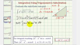 Ex Indefinite Integral in the form xnsqrta2  x2 Using Trigonometric Substitition [upl. by Mannuela]