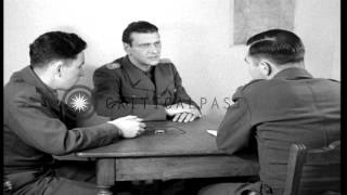 German Colonel Otto Skorzeny interrogated by a US Army captain in Germany discusHD Stock Footage [upl. by Marcoux]