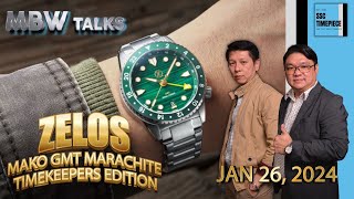 SSC Timepiece EP013MBW TALK ZELOS MAKO GMT quotMARACHITEquot TIMEKEEPER EDITIONquot [upl. by Nimra]