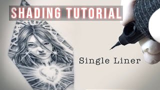 Tattoo Shading Tutorial with a 1Liner Needle From Design to Finished Tattoo [upl. by Raina732]