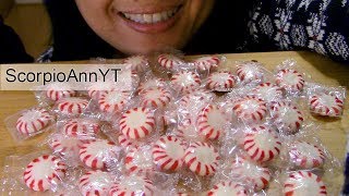 ASMR Eating Peppermint Hard Candies and Philippines Souvenir haul video [upl. by Gregorius]