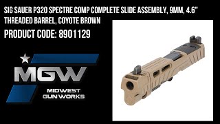 Sig Sauer P320 Spectre Comp Complete Slide Assy 9mm 46quot Threaded Barrel Coyote  Part 8901129 [upl. by Ellenar]