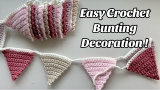 EASY CROCHET BUNTING DECORATION [upl. by Yemane449]