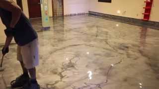 Creative Metallic Epoxy Installation  Metallic Epoxy Floor [upl. by Anovad239]