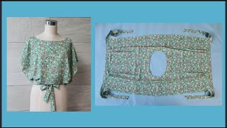 쉽고 빠르고 간편하게 만드는 사각형 블라우스 Rectangular blouse to make quickly and easily [upl. by Nylyahs]