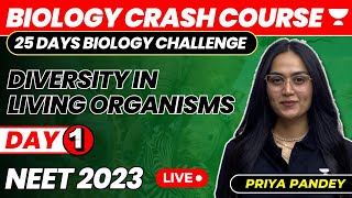 Unit 1 Diversity in Living World  Day 1  Biology Crash Course  NEET 2023  Priya Pandey [upl. by Eikcor]