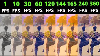 Fortnite 1fps vs 10fps vs 30fps vs 60fps vs 120fps vs 144fps vs 165fps vs 240fps vs 360fps [upl. by Cohlette]