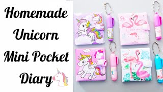 How To Make Pocket Diary  DIY Unicorn Notebook  Paper Craft  DIY Notebook Notebook Organizers [upl. by Ahso]