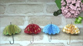 （折り紙・画用紙）可愛い！傘の作り方【DIY】Origami drawing paper Cute How to make an umbrella [upl. by Chaffee304]