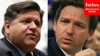 JB Pritzker Takes Swipe At Ron DeSantis ‘Maybe He Could Learn Something When He’s In Illinois’ [upl. by Weissberg]