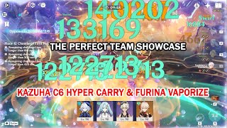 Kazuha C6 Hyper Carry 400k DMG Per E amp Furina Vaporize  The Perfect Team 42 Floor 12 Showcase [upl. by Amleht707]