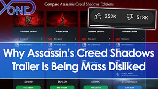 Assassins Creed Shadows trailer mass disliked Ubisoft lock quests behind pricey editionspreorder [upl. by Alver]