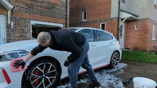 BMW 128ti exterior winter wash [upl. by Rodmun137]