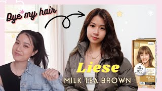 Dye my hair at home with Liese Milk Tea Brown color gone wrong [upl. by Neumeyer540]