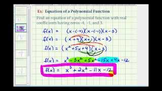 Ex 1 Find a Degree 3 Polynomial Function Given Integer Zeros [upl. by Chalmers]