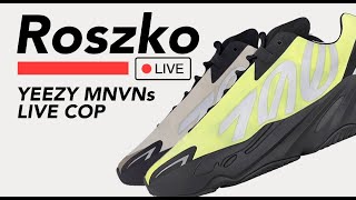 ROSZKO LIVE YEEZY 700 MNVN RELEASE INFO  WAVE RUNNER GIVEWAWAY WINNER PICKED [upl. by Tekla]