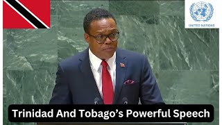 Trinidad And Tobago Foreign Ministers Powerful Speech At The United Nation Debate [upl. by Ynobe]