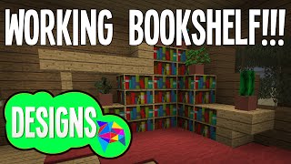 Minecraft Interior  Working Bookshelf Design [upl. by Yrocaj985]