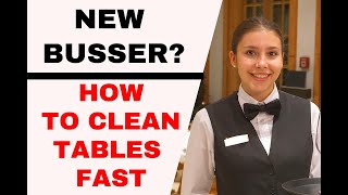 How to bus tables Busser training Restaurant servicewaiter training How to be a good waiter [upl. by Yeclehc455]