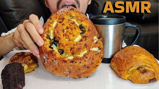 SWEET AND SAVORY ASMR CHEESY OLIVE BREAD AND CHOCOLATE ALMOND PASTRIES MUKBANG EATING SOUNDS [upl. by Attesoj]