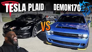 The Demon 170 is a Tesla Plaid KILLER  Demon 170 vs Tesla Plaid DRAG RACE [upl. by Ayortal]